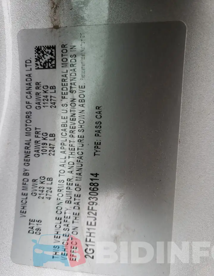 2G1FH1EJ2F9306814 Photo# 12