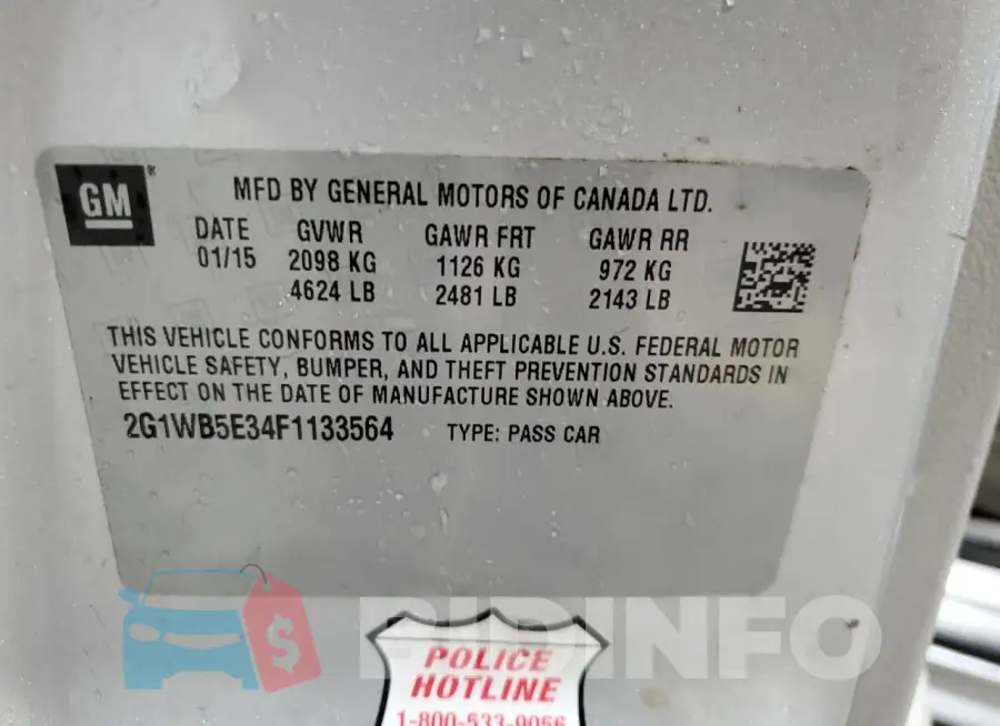 2G1WB5E34F1133564 Photo# 12