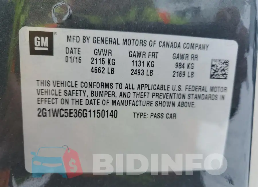 2G1WC5E36G1150140 Photo# 12