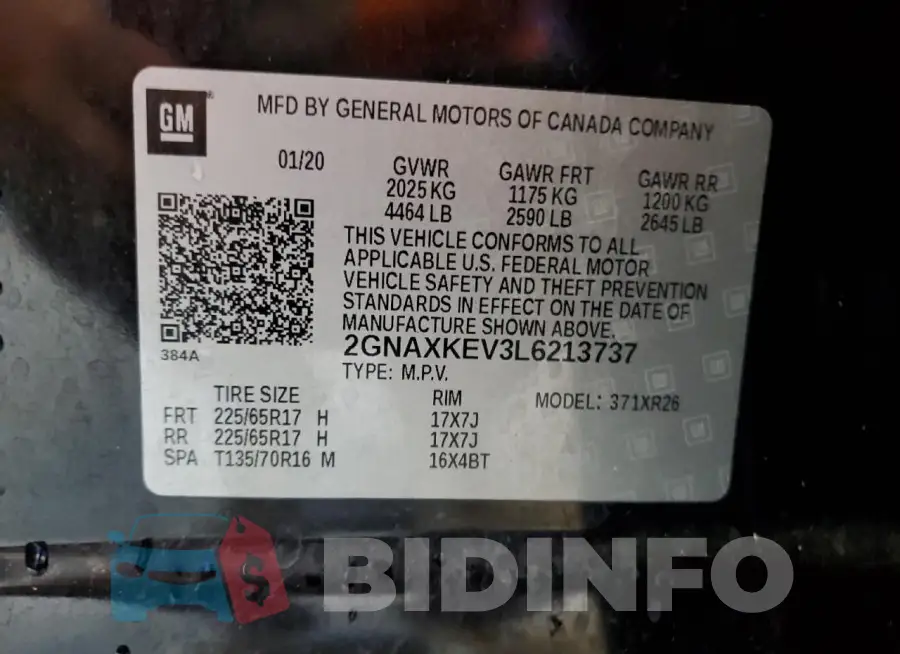 2GNAXKEV3L6213737 Photo# 13