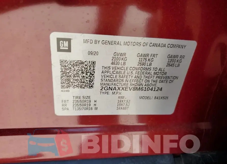 2GNAXXEV8M6104124 Photo# 12