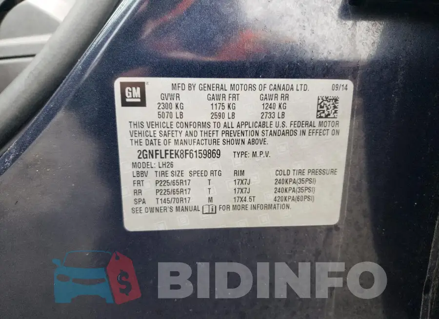 2GNFLFEK8F6159869 Photo# 13