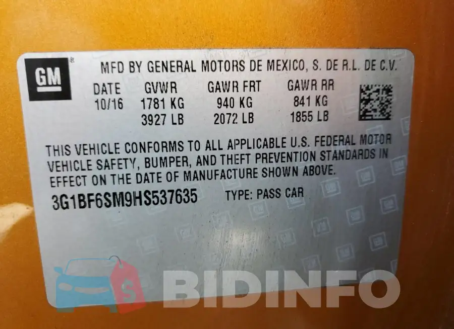 3G1BF6SM9HS537635 Photo# 12