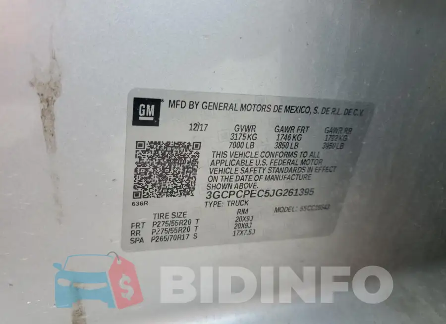 3GCPCPEC5JG261395 Photo# 12