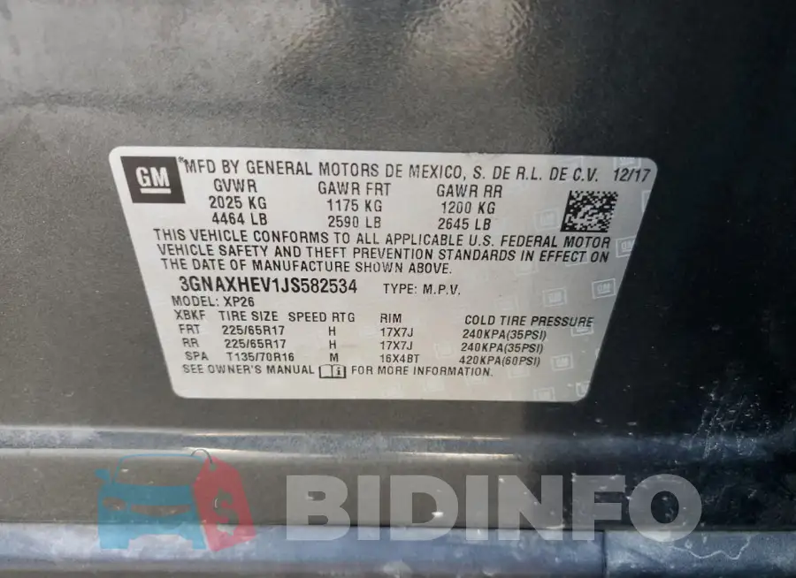 3GNAXHEV1JS582534 Photo# 12