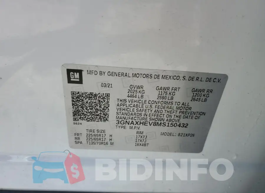 3GNAXHEV8MS150432 Photo# 12