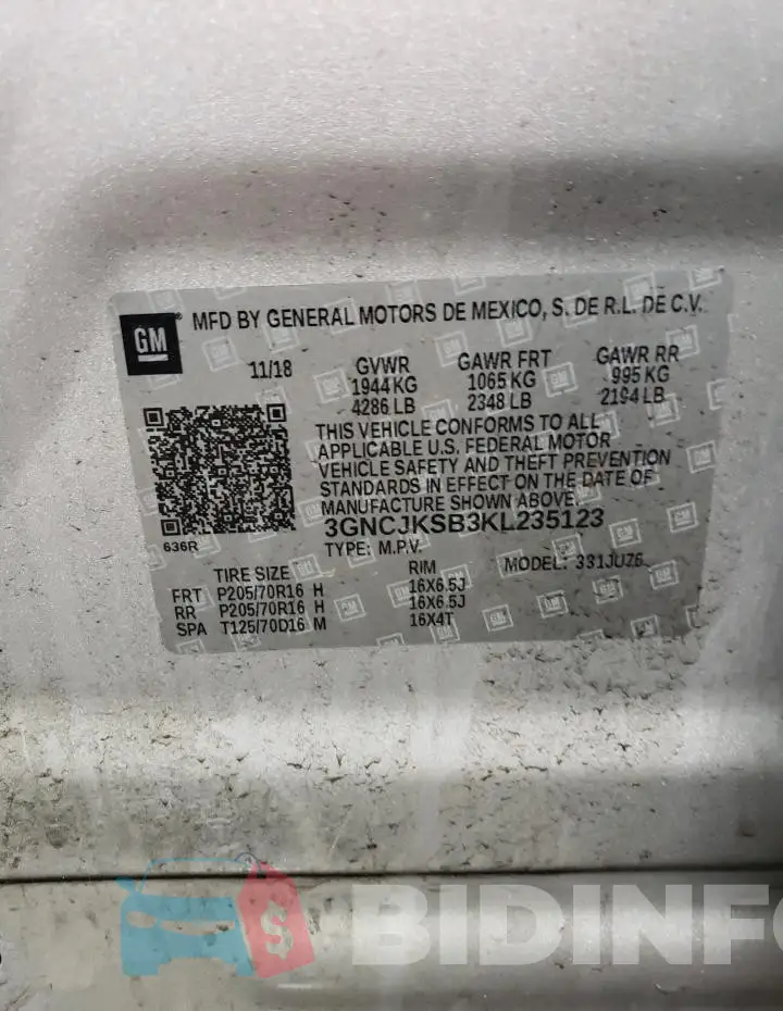 3GNCJKSB3KL235123 Photo# 12