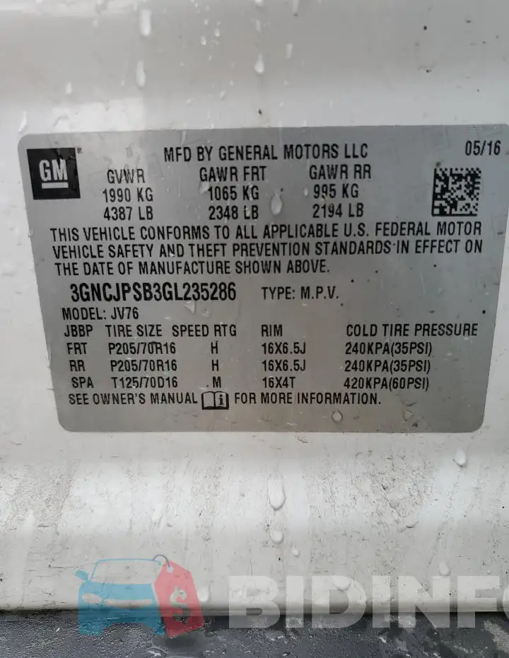 3GNCJPSB3GL235286 Photo# 13