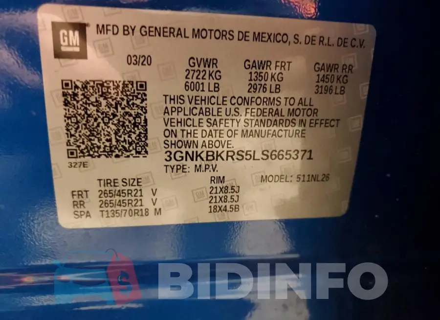 3GNKBKRS5LS665371 Photo# 12