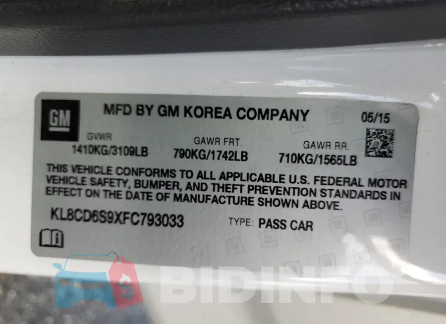 KL8CD6S9XFC793033 Photo# 12