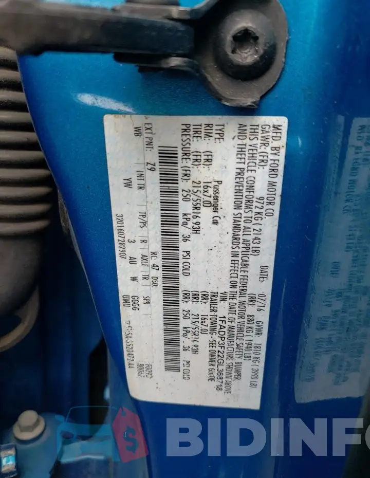 1FADP3F22GL368718 Photo# 12