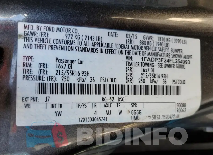 1FADP3F24FL254993 Photo# 13