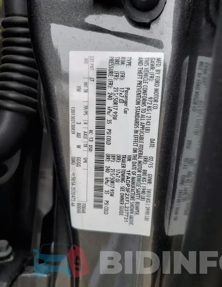 1FADP3F2XFL237731 Photo# 12