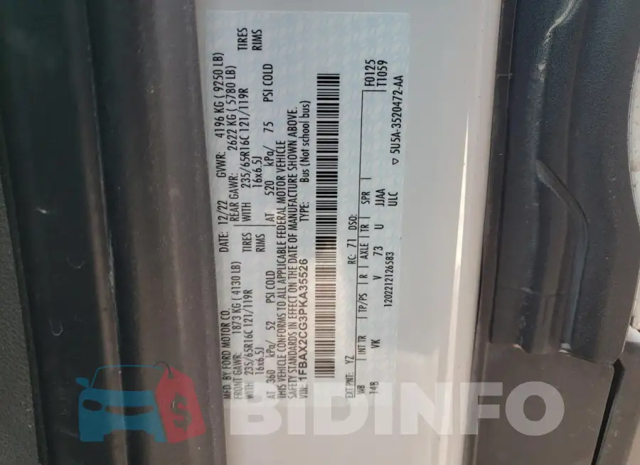 1FBAX2CG3PKA35526 Photo# 12