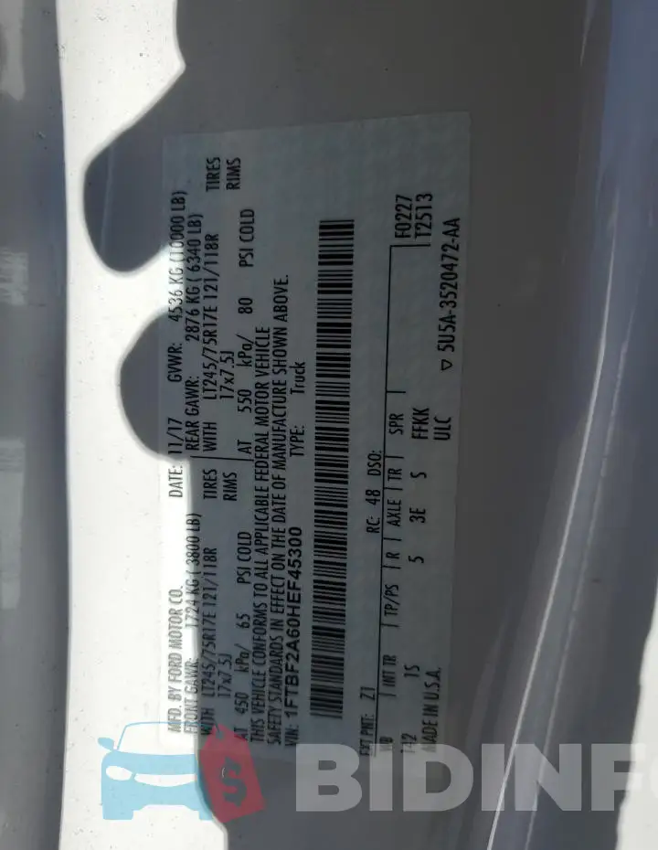1FTBF2A60HEF45300 Photo# 13
