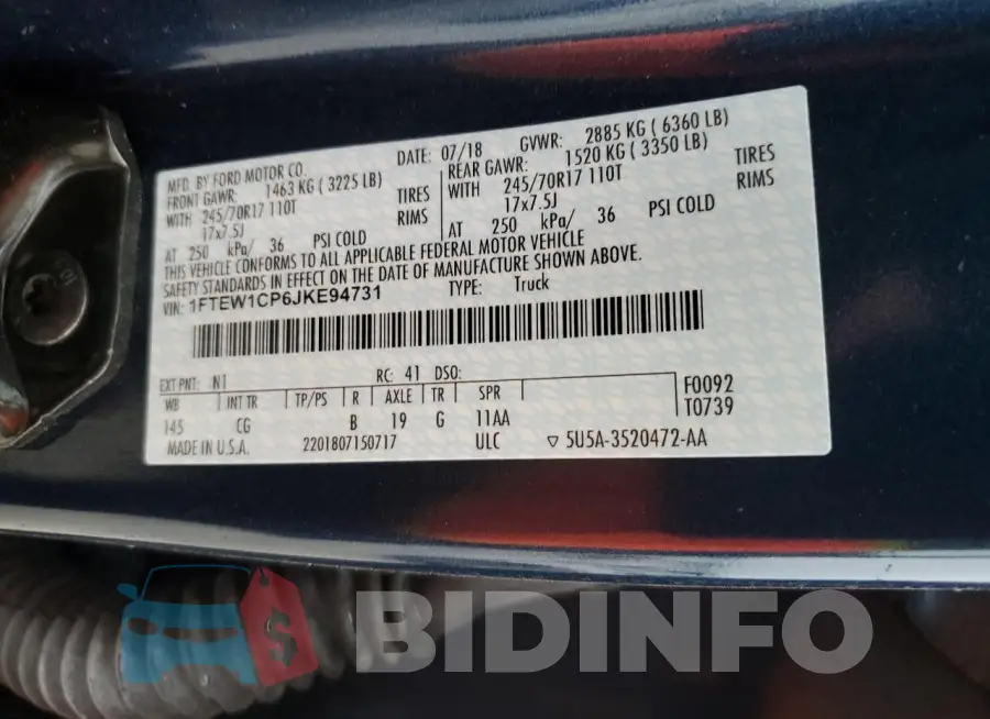 1FTEW1CP6JKE94731 Photo# 12