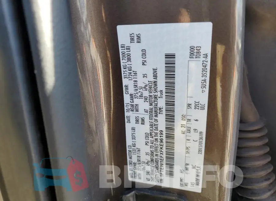 1FTEW1EFXFKE96199 Photo# 12