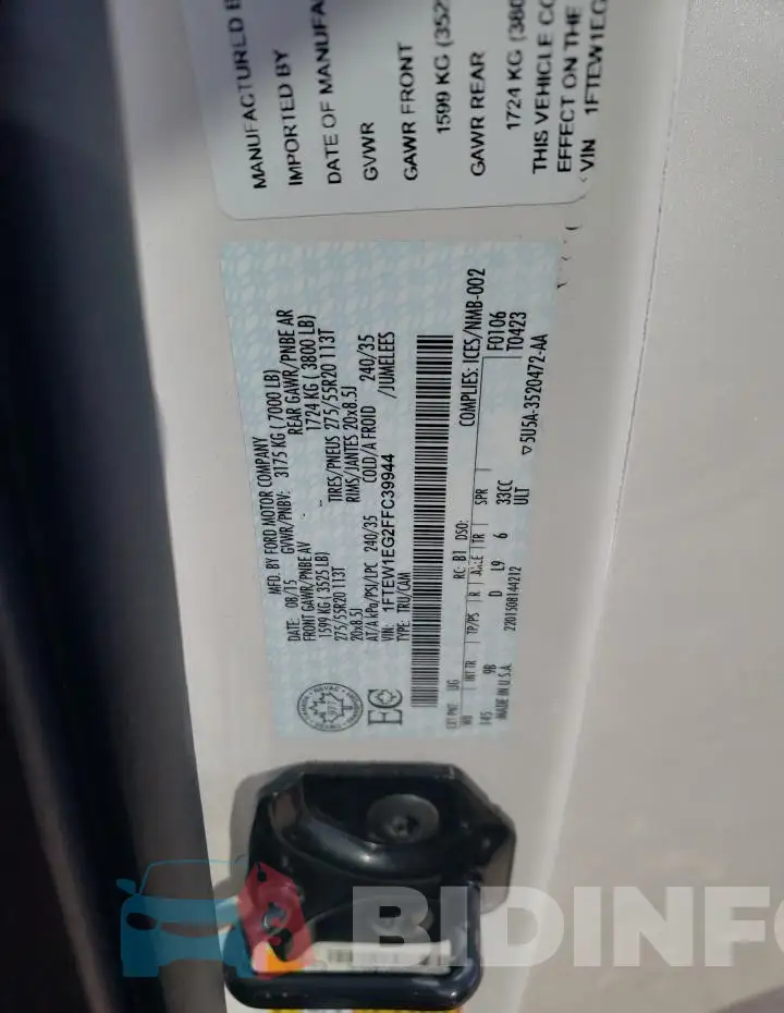 1FTEW1EG2FFC39944 Photo# 12