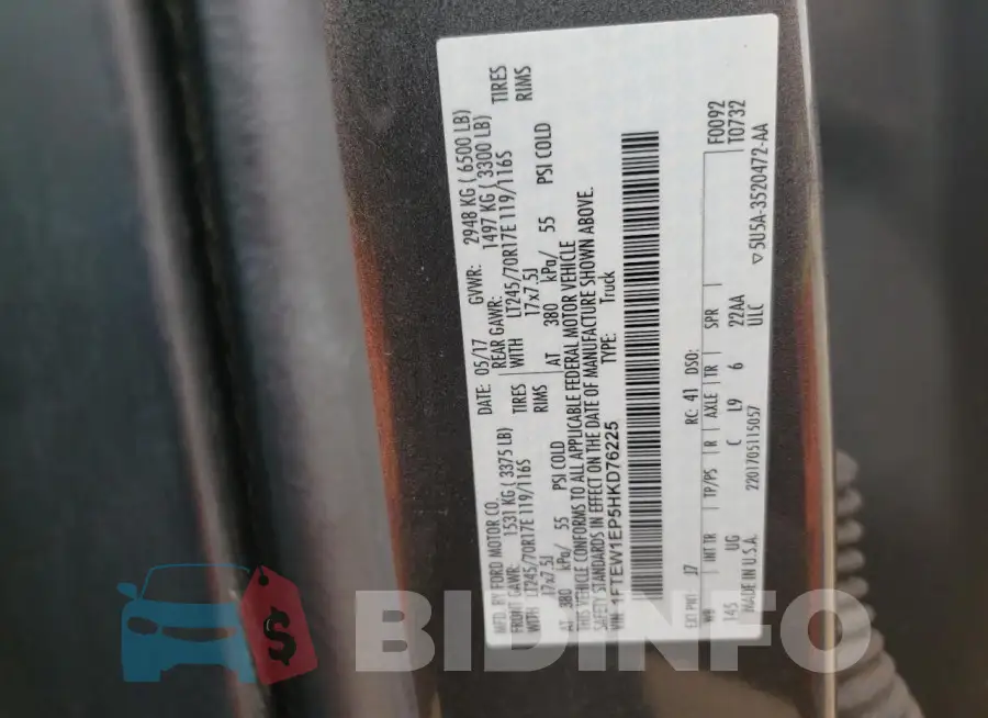 1FTEW1EP5HKD76225 Photo# 12