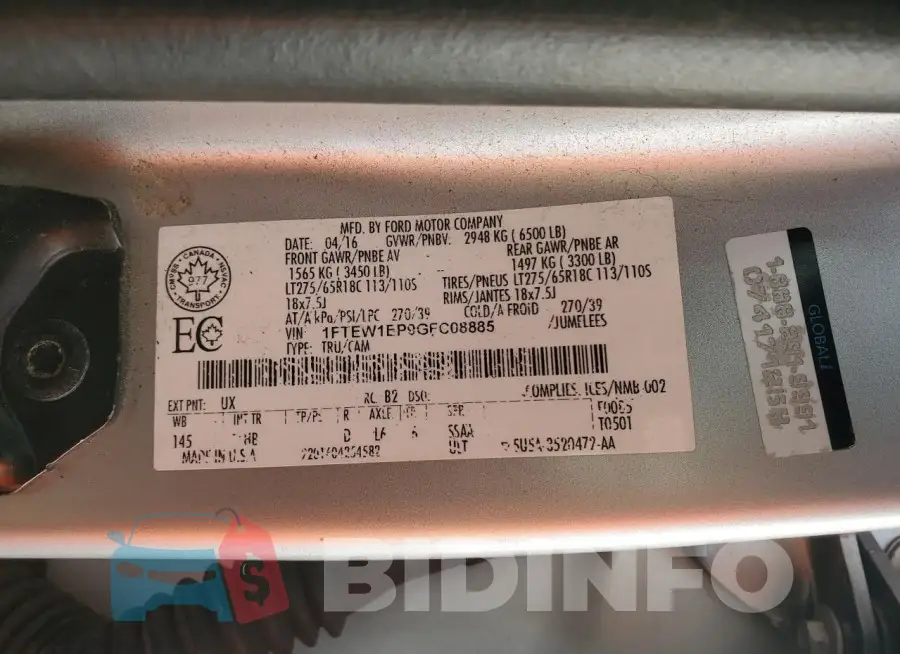 1FTEW1EP9GFC08885 Photo# 12