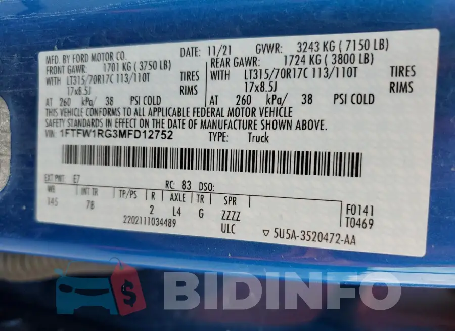 1FTFW1RG3MFD12752 Photo# 12