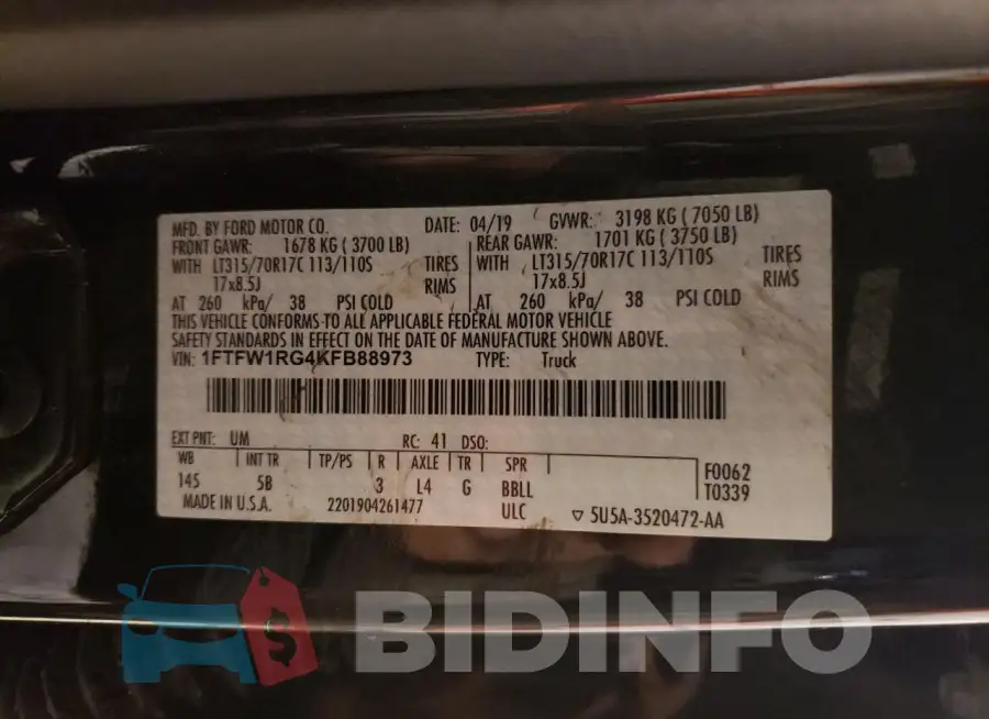 1FTFW1RG4KFB88973 Photo# 12