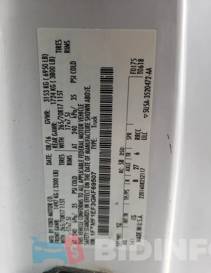 1FTMF1EF3GKF69507 Photo# 12