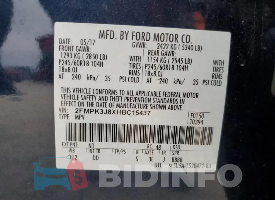2FMPK3J8XHBC15437 Photo# 13