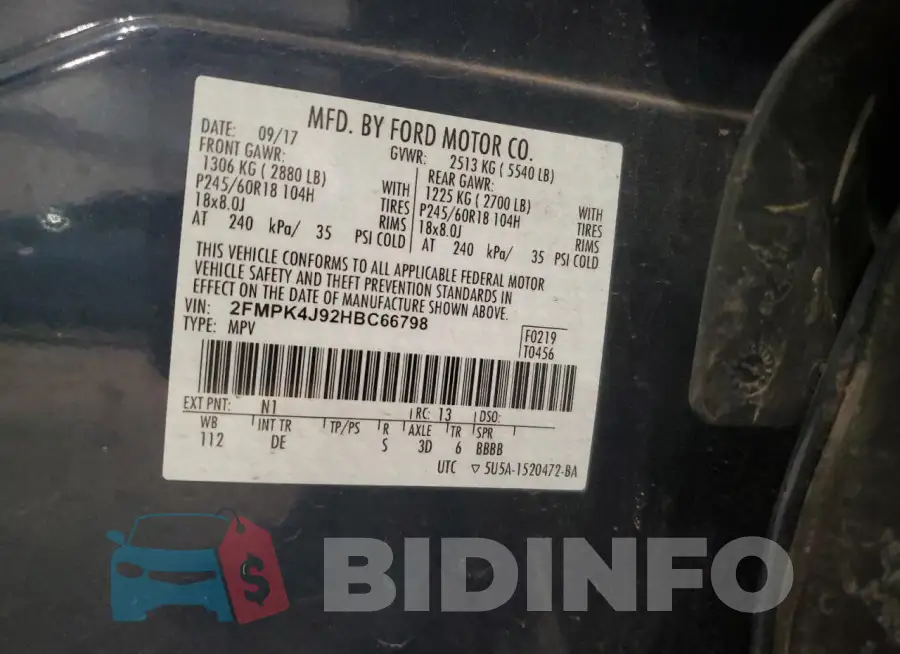 2FMPK4J92HBC66798 Photo# 13