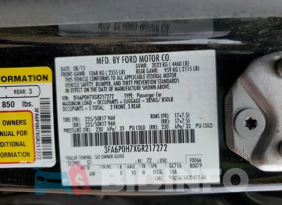 3FA6P0H7XGR217272 Photo# 12