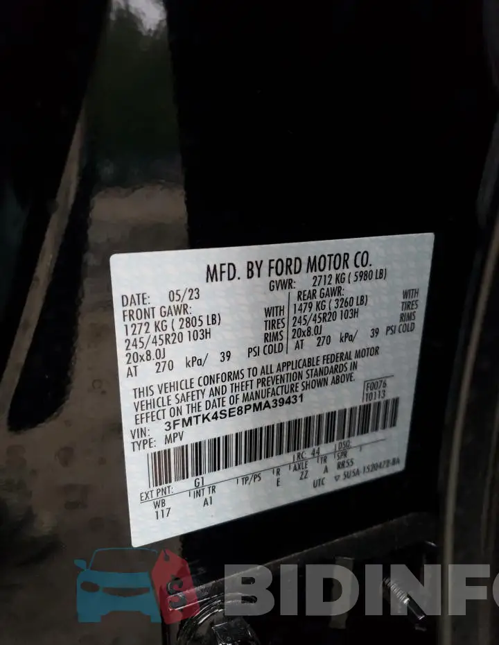 3FMTK4SE8PMA39431 Photo# 13