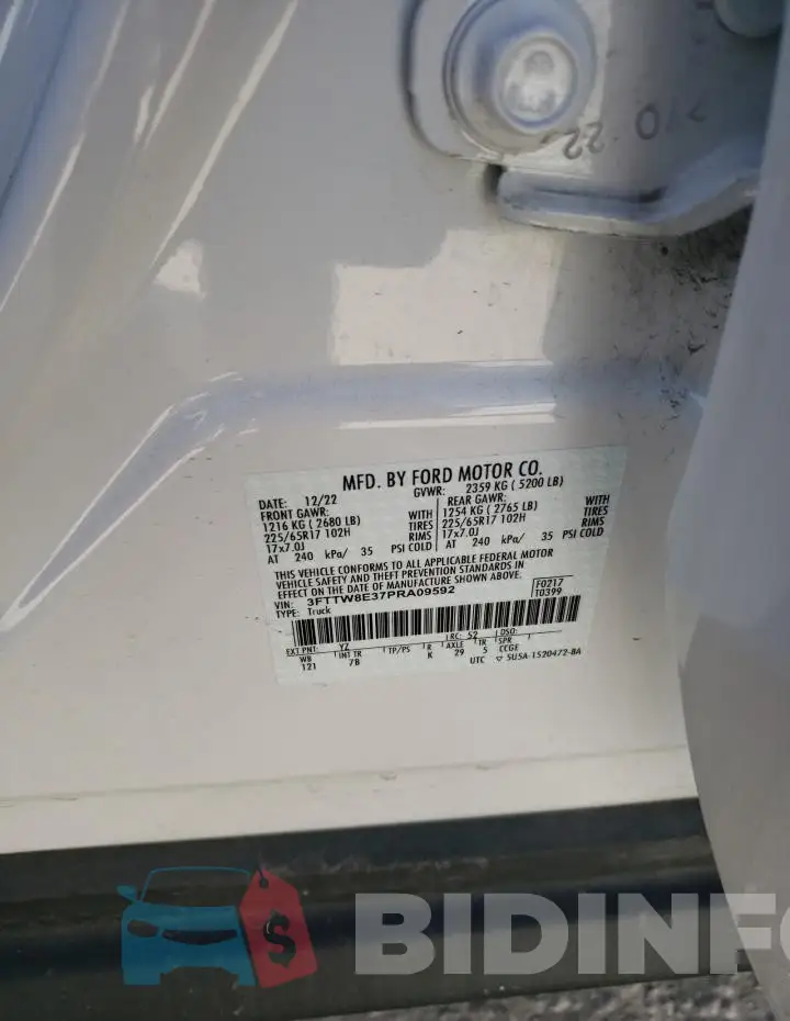 3FTTW8E37PRA09592 Photo# 12