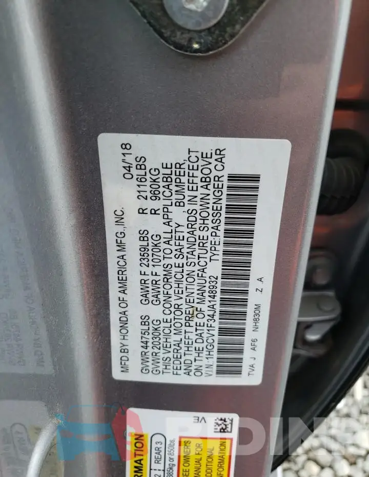 1HGCV1F34JA148932 Photo# 12