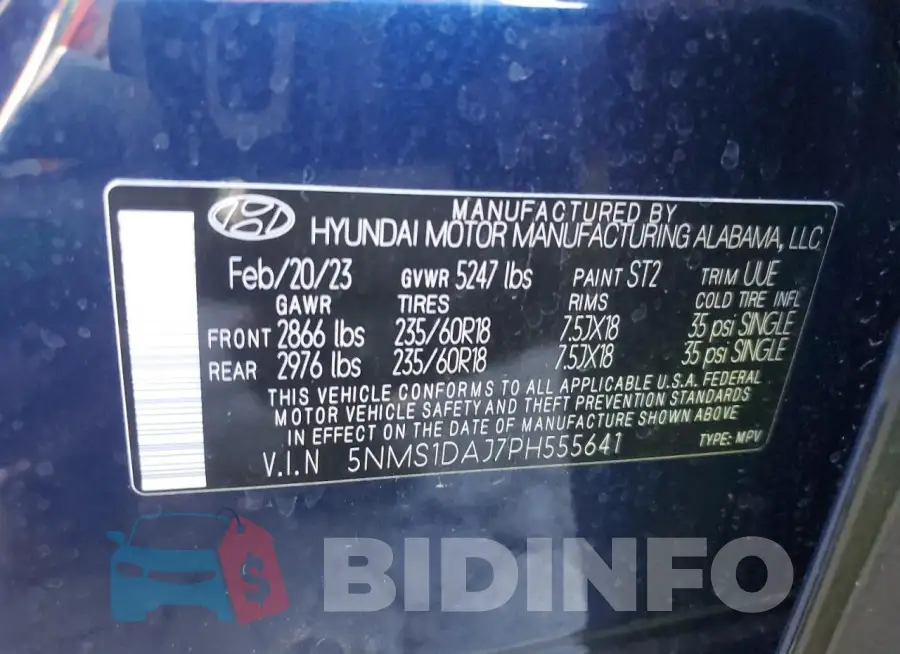 5NMS1DAJ7PH555641 Photo# 13