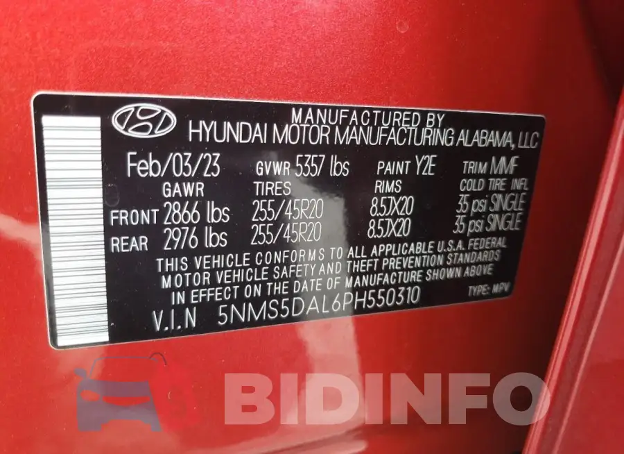 5NMS5DAL6PH550310 Photo# 12
