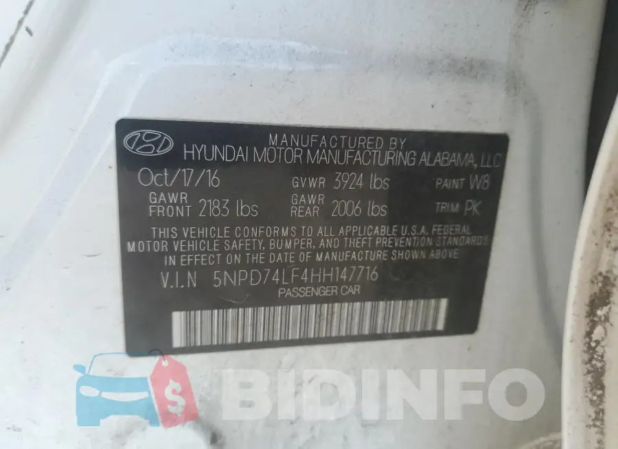 5NPD74LF4HH147716 Photo# 12