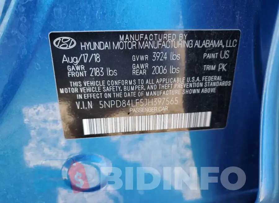 5NPD84LF5JH397565 Photo# 12