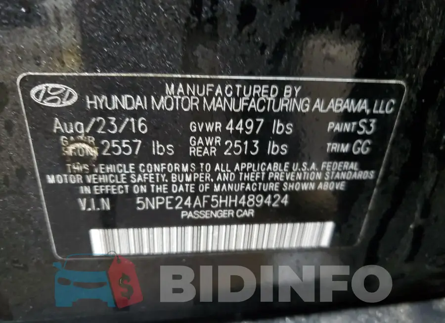 5NPE24AF5HH489424 Photo# 12