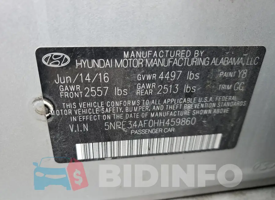 5NPE34AF0HH459860 Photo# 12