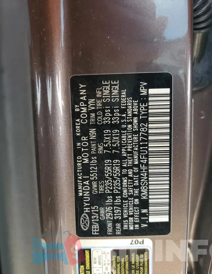 KM8SN4HF4FU117782 Photo# 13