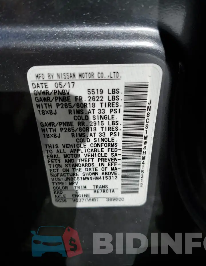 JN8CS1MW4HM415312 Photo# 12