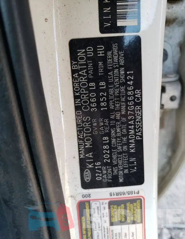 KNADM4A37G6686421 Photo# 12