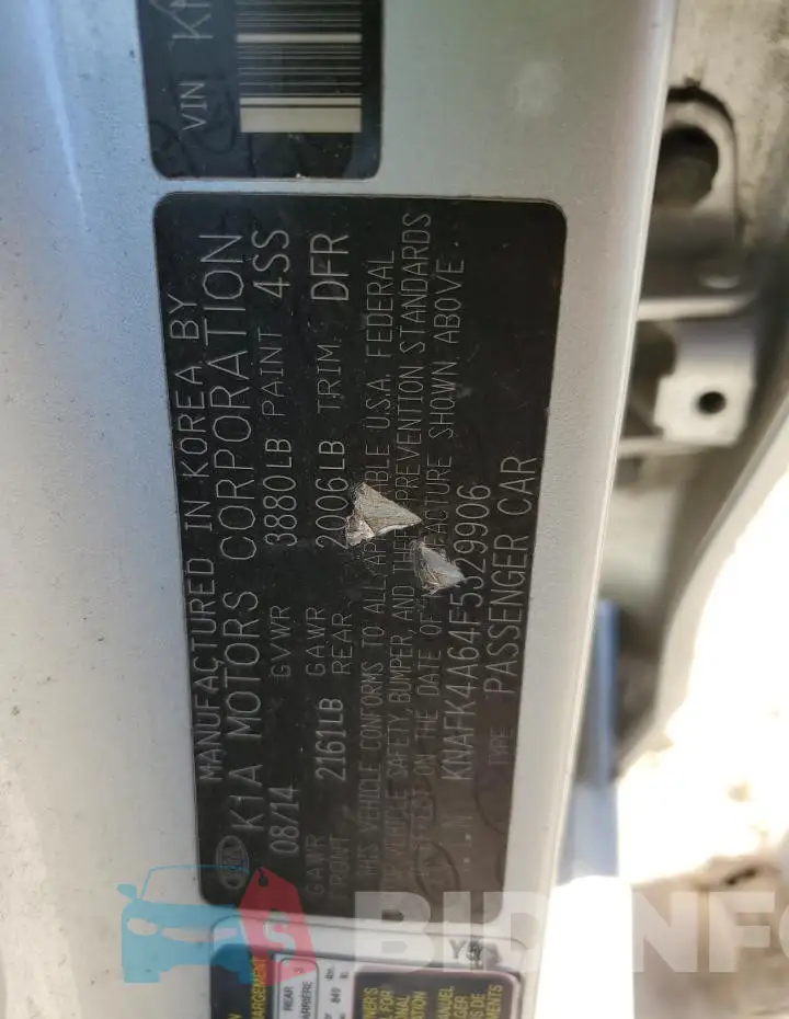 KNAFK4A64F5329906 Photo# 12