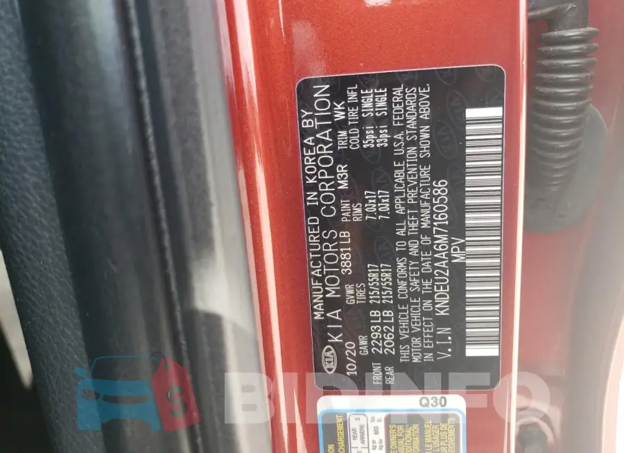KNDEU2AA6M7160586 Photo# 12