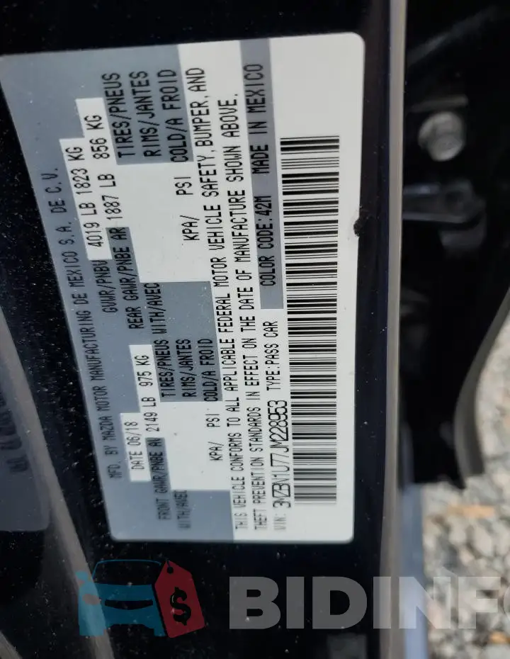 3MZBN1U77JM228953 Photo# 12