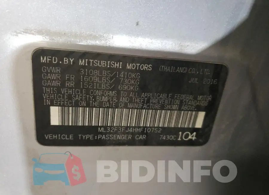 ML32F3FJ4HHF10752 Photo# 13