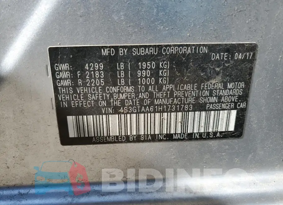 4S3GTAA61H1731783 Photo# 12