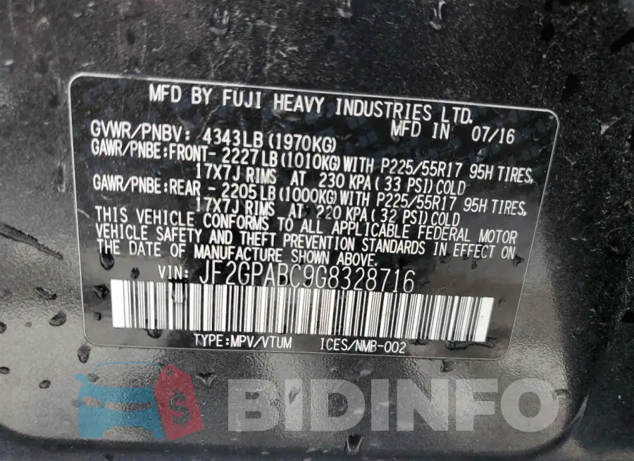 JF2GPABC9G8328716 Photo# 12