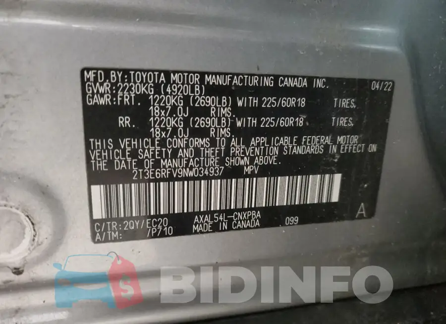2T3E6RFV9NW034937 Photo# 13