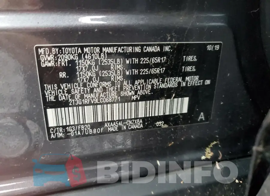 2T3G1RFV9LC068771 Photo# 12